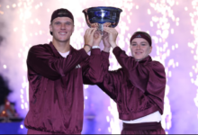 Jakub Mensik and Karolina Muchova with their trophy