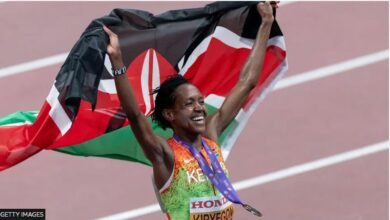 • Faith Kipyegon has won five World Championship titles and three Olympic gold medals for Kenya