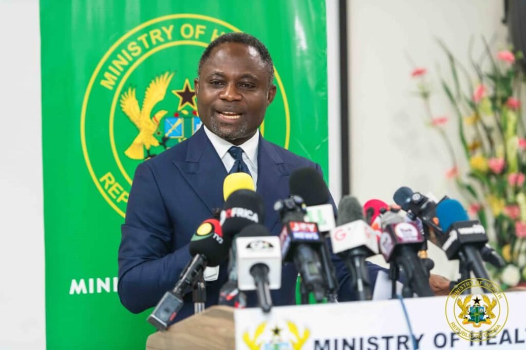 Mr Akandoh addressing the press conference