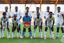 A line-up of the Black Maidens team