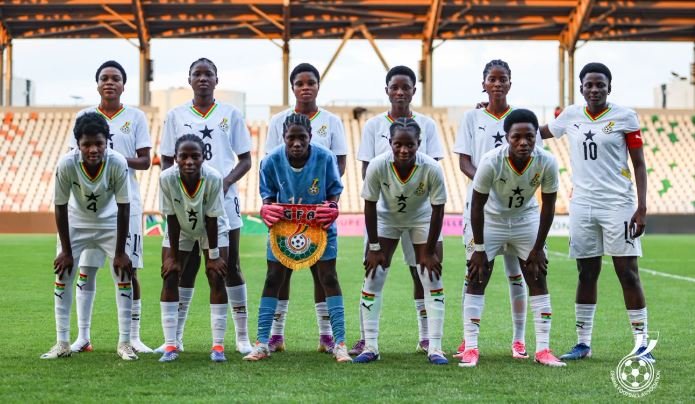 A line-up of the Black Maidens team