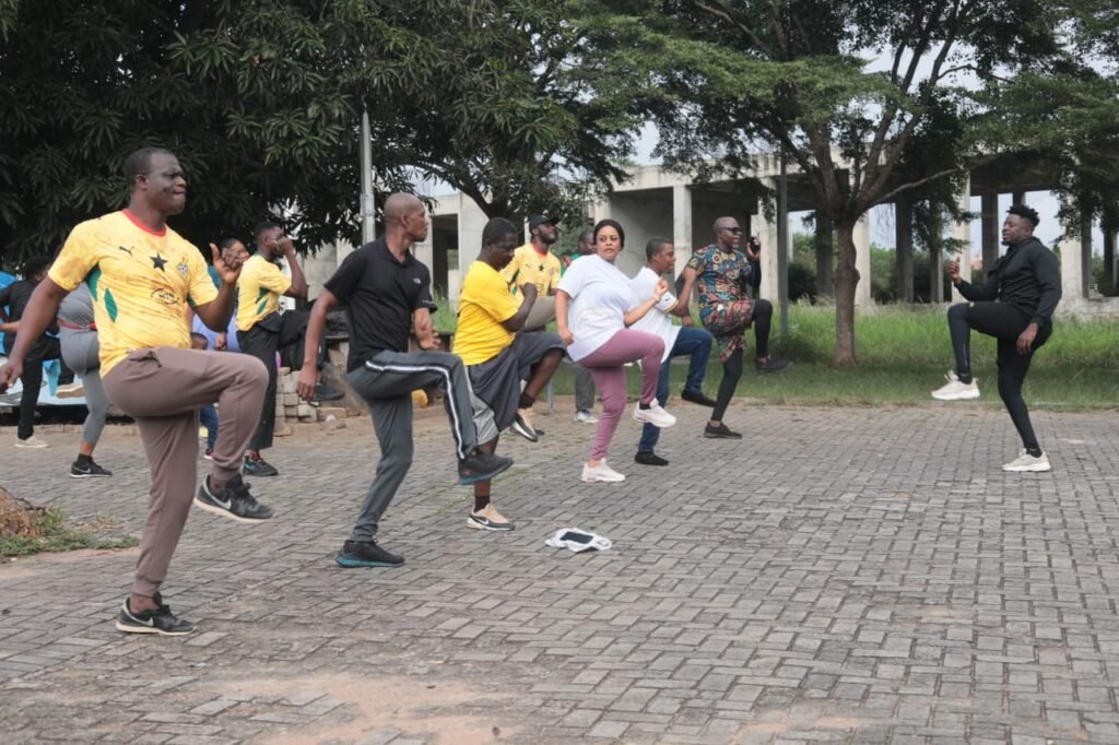 A section of participants during the aerobics session