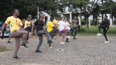 A section of participants during the aerobics session