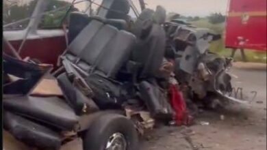 One of the vehicles involved in the accident