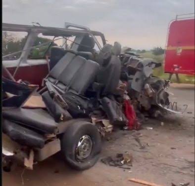 One of the vehicles involved in the accident