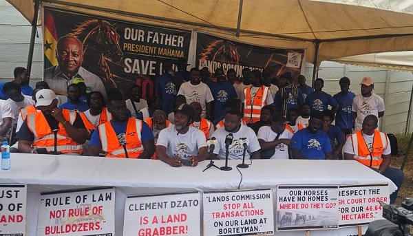 Accra Turf Club appeals to Pres Mahama ------Members of the Accra Turf Club engaging the press