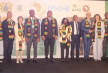 Mr Okudzeto Ablakwa (sixth from left) with IPSASB executives at the conference. Photo Ebo Gorman