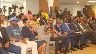 Mr. Awuah (seated second from left) during the launch. Photo. Ebo Gorman