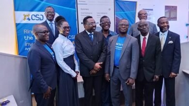Dr Asiama (fourth from left front row) with Ms Amoah (second from left front row) and other dignitaries during the programme