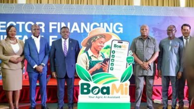 Mr Samuel Nartey George (third from left), Minister of Communication, Digital Technology and Innovations, with Prof. Nsor-Ambala (third from right) and other guests during the launch