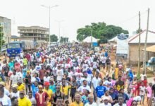 Participants during the walk