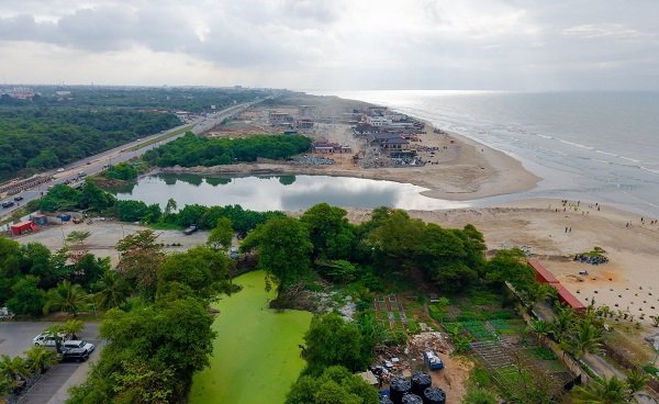 An aerial view of the Kpeshie Lagoon