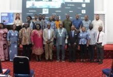 Mr Hesse (front row fifth from right) with some members of GhlE and other dignitaries after the launch