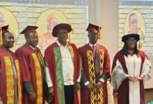 Dr Asiedu (middle) with other dignitaries at the event