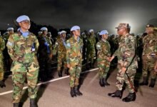 Maj. Gen. Gbetanu reviewing the UNIFIL GHANBATT 92 parade