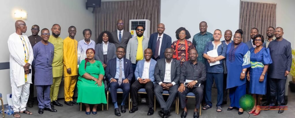 Mr Ofosu Kwakye (seated middle), Mr Dwumfour (seated second from right) and Mr Omar Faruk Osman (seated second from left) with some participants after the meeting