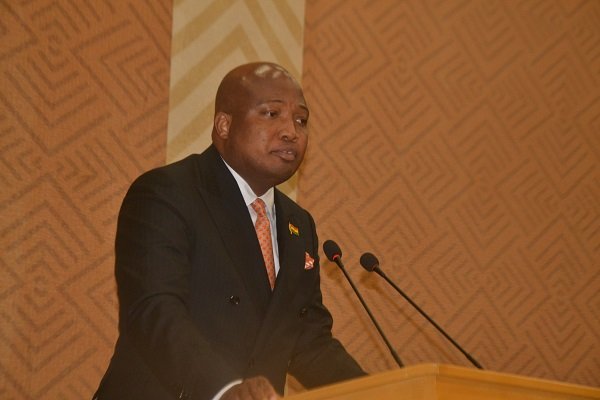 Mr Ablakwa (inset) briefing the press at the event Photo Victor A. Buxton