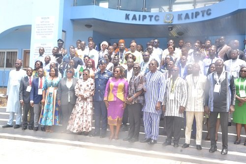 Nana Oye Bampoe Addo (sixth from right) with other dignitaries at the programme Photo Victor A. Buxton