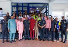 Mr Yohuno (fourth from left) with some members of POMAB and other stakeholders after the engagement