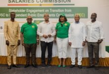 Dr Smith-Graham (second from left) and other dignitaries at the engagement