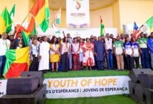 Vice President Professor Opoku-Agyemang (tenth from right) and other participants during the programme