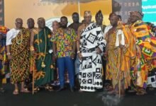 King Tackie Teiko Tsuru ll (second from right) together with Mr Quaye (middle) and other dignitaries at the launch