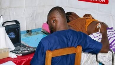 A beneficiary undergoing an ultrasound scan