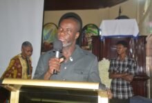 Mr Anyetei (inset) addressing stakeholders at the meeting Photo Victor A. Buxton