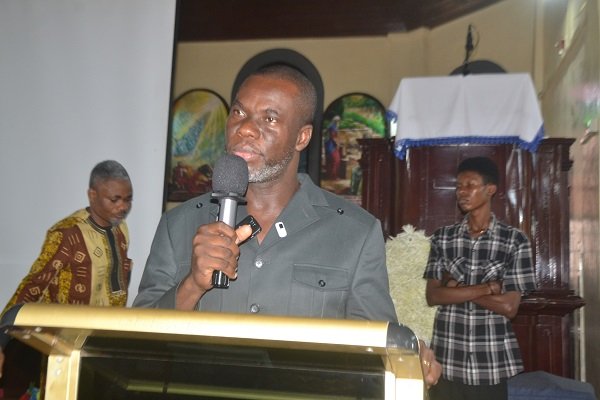 Mr Anyetei (inset) addressing stakeholders at the meeting Photo Victor A. Buxton