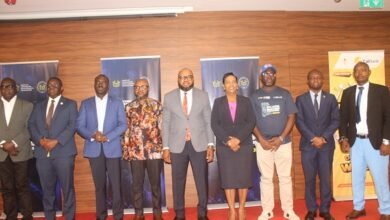 Mr Adam Sukparu (fifth from right) with Mr Agbeti (fourth from left) and other invited guests at the launch. Photo. Ebo Gorman