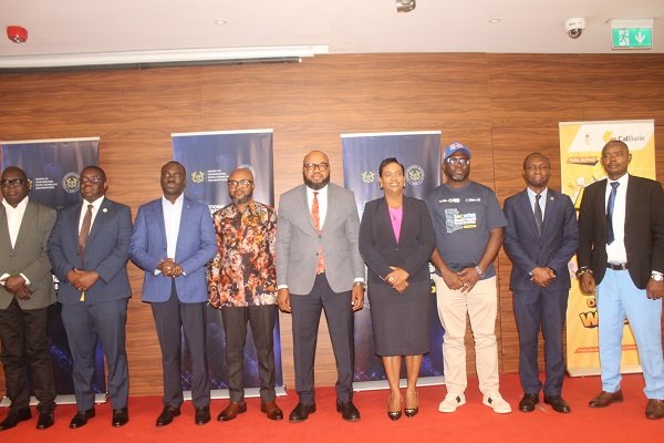 Mr Adam Sukparu (fifth from right) with Mr Agbeti (fourth from left) and other invited guests at the launch. Photo. Ebo Gorman
