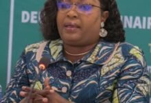 Mrs Ibrahima (inset) speaking at the seminar