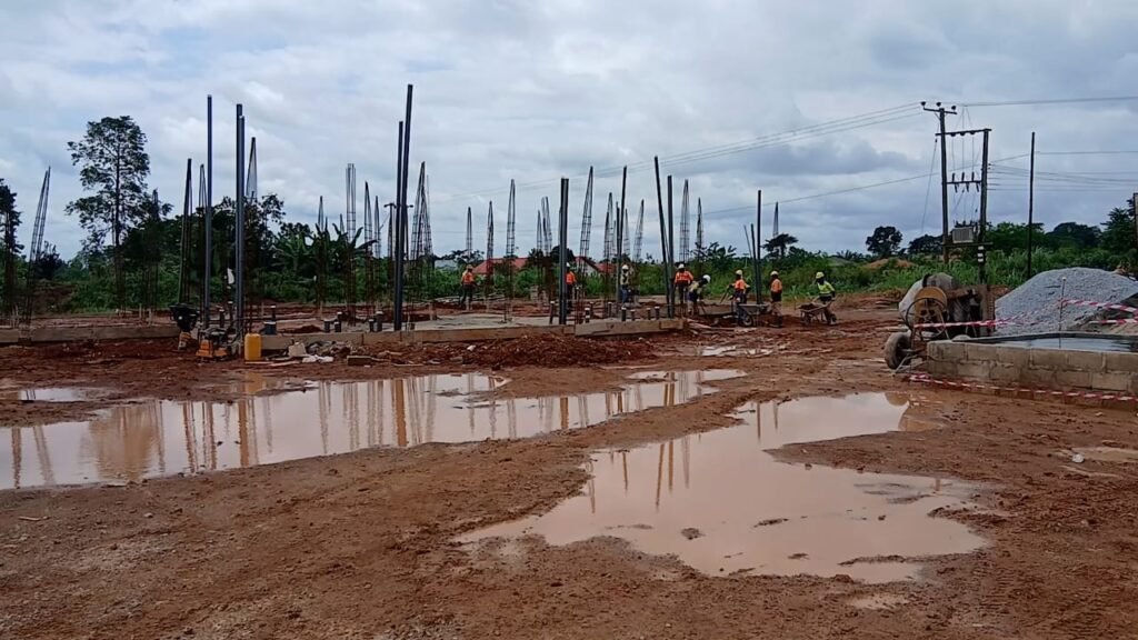 Ongoing construction of the new College of Education at Kenyasi