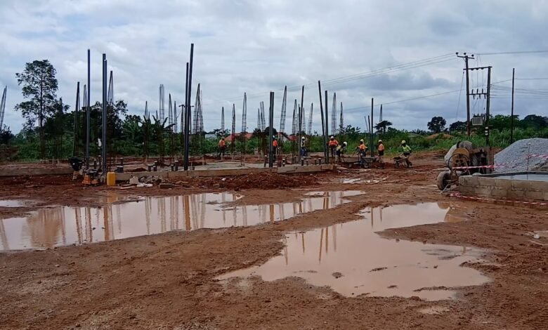Ongoing construction of the new College of Education at Kenyasi