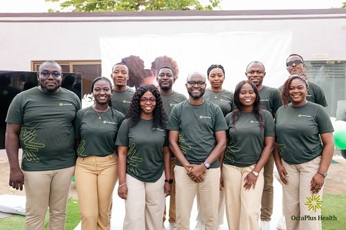 Staff of Octaplus Health during the unveiling ceremony