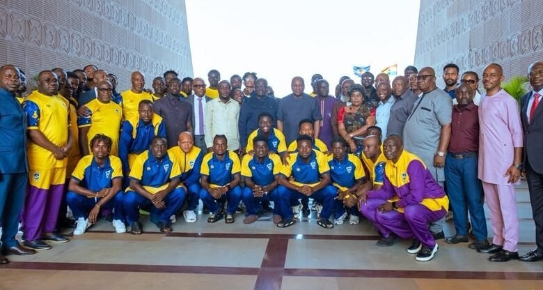 President Mahama and the three clubs after the visit