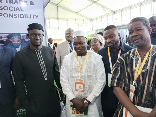 Mr Sanko (middle) with Dr Kofituo (second from right) and other dignitaries inspecting one of the exhibition stands