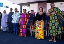 Vice President Professor Opoku-Agyemang (third from right) with other dignitaries at the ceremony