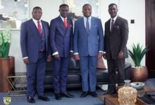 Rev Wengam (second from right) with other members of the Executive Presbytery of the Assemblies of God, Ghana