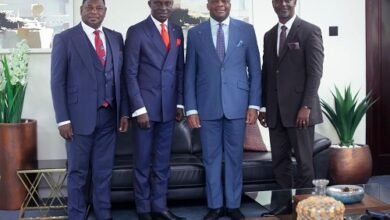 Rev Wengam (second from right) with other members of the Executive Presbytery of the Assemblies of God, Ghana