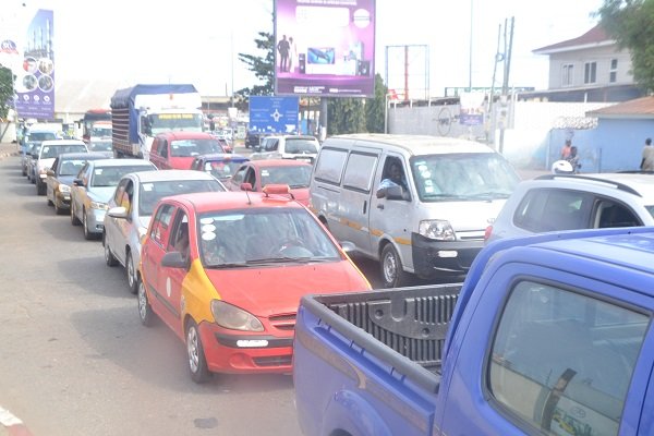 Road closure causes gridlock at Pamprom • Okada riders cash in Road closure causes gridlock at Pamprom • Okada riders cash in