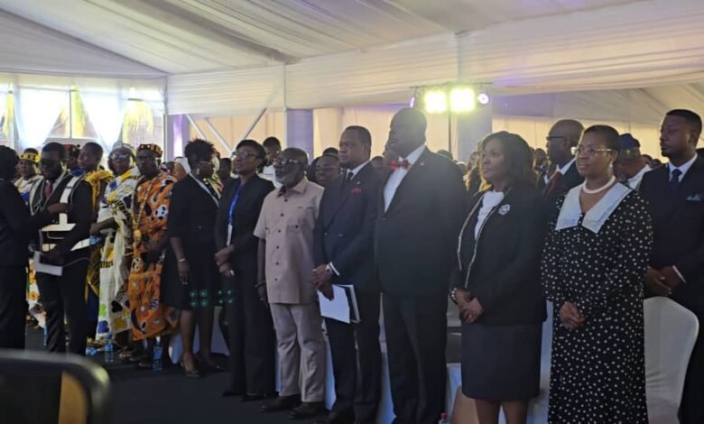 Justice Anthony Forson Jnr (third from right) with Dr Srem-Sai (fourth from right), Mrs Ghartey (second from right) and other dignitaries