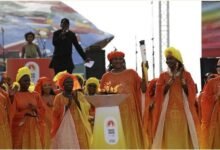 Some of the titled queens or royal women in Wolof display the torch at the procession