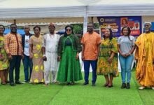 Dr Agnes Naa Momo Lartey (middle) with some participants after the dialogue