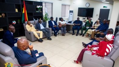 Mr Iddrisu (second from left) in a meeting with the teacher unions
