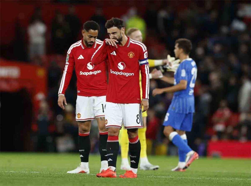 The last time Manchester United lost at home after leading by two goals was in September 1976