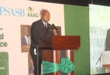 Mr Okudzeto Ablakwa (inset) addressing participants at the conference. Photo. Ebo Gorman