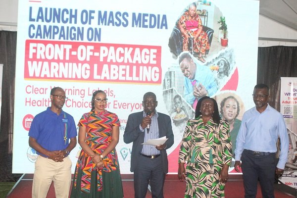 Dr Hafiz Adam (middle), Mrs Harriet Nuamah-Agyemang (second from right) and other invited guests launching the campaign. Photo. Ebo Gorman