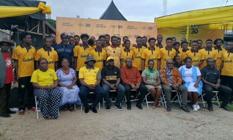 A group photograph of officials of MTN Ghana, Regional NSA, and some of the representatives of the participating teams A group photograph of officials of MTN Ghana, Regional NSA, and some of the representatives of the participating teams A group photograph of officials of MTN Ghana, Regional NSA, and some of the representatives of the participating teams