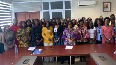Women’s representation ----Dr Binka (sixth from right front row) and other participants at the programme